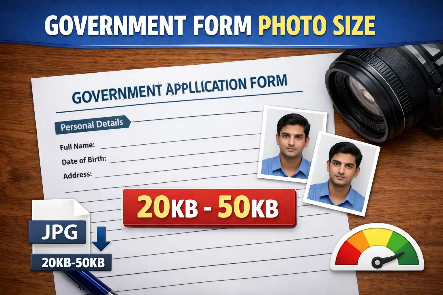 Government Form Photo Size 20KB to 50KB Tool